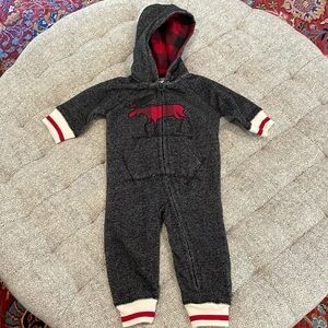 Hatley Heritage moose hooded one piece size 3-6 mths